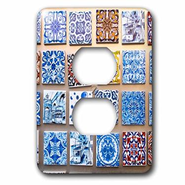 Imagem de 3dRose (lsp_249437_6) Capa de tomada com 2 tomadas Portugal, Lisboa, distrito de Alfama, muitas versões de trabalhos coloridos de azulejos