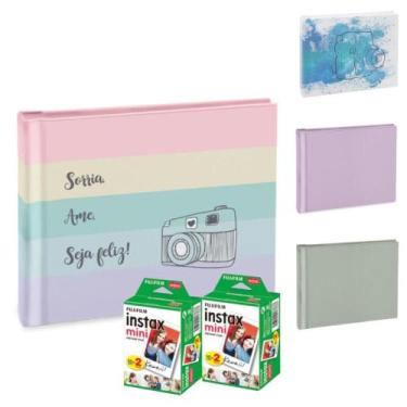 Imagem de Kit 40 fotos Instax mini Fujifilm + Álbum Autoadesivo Color