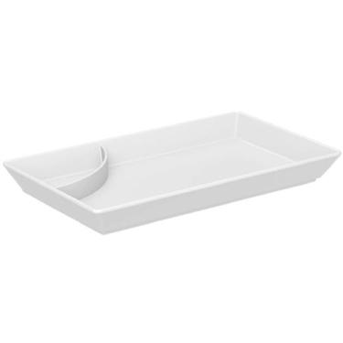 Imagem de Prato para Sushi com Porta Shoyu Uno Coza Travessa Branca Retangular 1