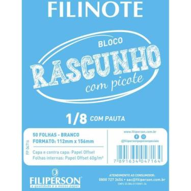 Imagem de Bloco para Rascunho com Picote e Pauta 112X156MM 50 FLS Pacote com 10 