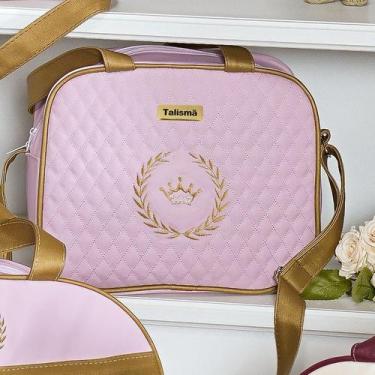 Imagem de Bolsa Maternidade Puppi Coroa Rosa e Dourado P - Talismã