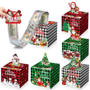 Imagem de Caixa de Dinheiro de Natal Justforjoyful - Vermelha, Verde e Branca
