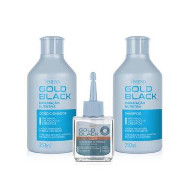 Imagem de Amend Gold Black Hidratação Nutritiva Sh 250ml + Cond 250ml + Óleo 30m