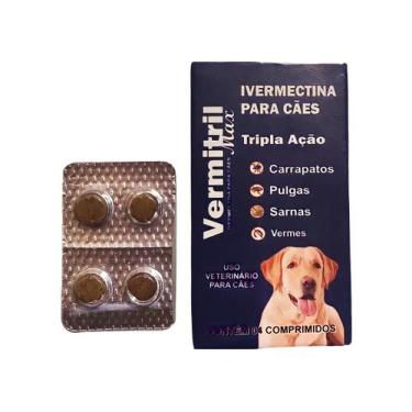 Imagem de Vermitril 4 Comprimidos Mastigáveis e Palatáveis para Cães de 40 a 60 