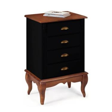 Imagem de Mesa de Cabeceira 4 Gavetas Pés Luiz XV Hannover 60817 Linz Móveis, Pr