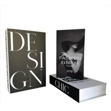 Imagem de Kit 3 Conjunto Caixa Porta Objetos/Livro Decorativa Luxo Pequeno- Vári