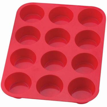 Imagem de Forma De Silicone Cupcake 12 Cavidades Vermelho Ke Home
