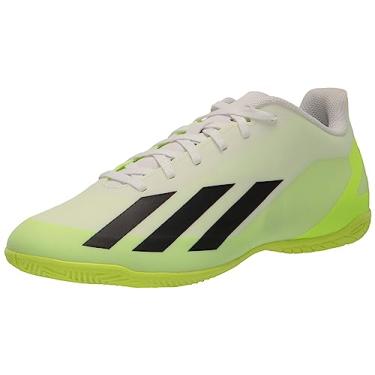 Imagem de adidas Tênis unissex adulto X Crazyfast.4, Branco/preto/limão lúcido, 13 Women/12 Men