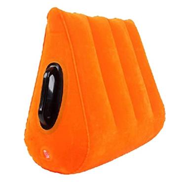 Imagem de Travesseiro de cama, almofada inflável com entrada auxiliar, almofada triangular com apoio de braço, portátil, dobrável, colchão externo posicionado para sofá-cama