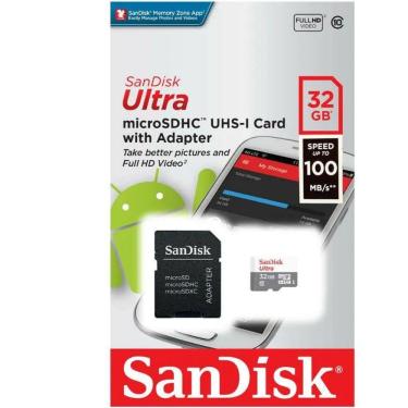 Imagem de Cartão Memória Sandisk Ultra MicroSDHC 32gb 100MBs