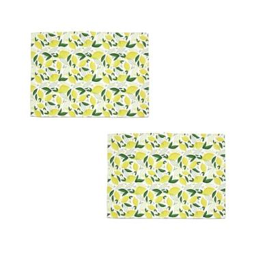 Imagem de Tapete de trabalho Montessori, 70 x 50 cm, conjunto com 2, à prova d'água, opções de padrão (fruta limão)