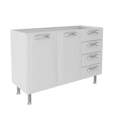 Imagem de Balcão 120Cm 2 Portas E 4 Gavetas Premium Itatiaia Branco