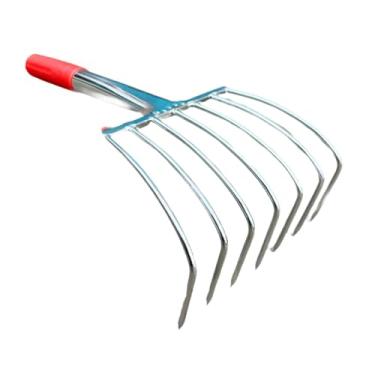 Imagem de Generic Ancinho de mão cultivador de solo pequeno cultivo leve escavação ancinho de jardim para pátio gramado quintal trabalho praia, 7 Dentes