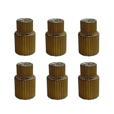 Imagem de 6 peças de suporte de vela afunilado fino de cobre para poço de tinta, design canelado de rebite, L: 4 cm A: 7,8 cm, castiçal cônico, decoração moderna de mesa central.