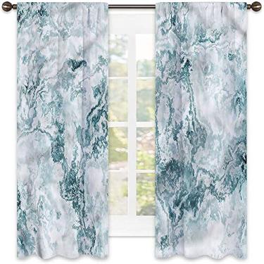 Imagem de Cortinas blecaute de mármore – Cortinas de quarto e sala de estar com isolamento térmico, economia de energia e redução de ruído, L 182 x C 182 cm