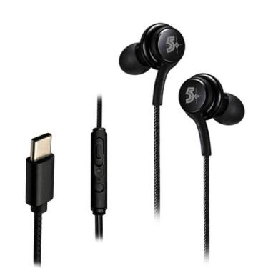 Imagem de Fone De Ouvido Tipo C Com Microfone Para Smartphone Preto - 5+, MP-40C