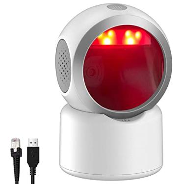 Imagem de Leitor de código de barras automático 1D 2D QR omnidirecional mãos-livres. Leitor de código de barras symcode USB com sensor automático de imagem Barocde. Capture código de barras da tela do telefone