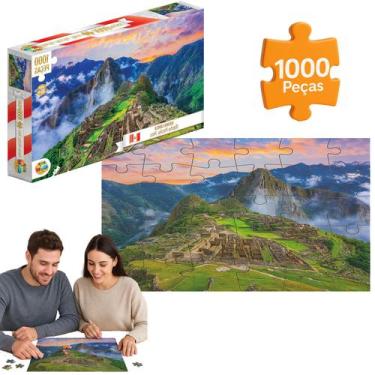 Imagem de Quebra Cabeça Jogo 1000pçs Machu Picchu Grande Pedaogico - GGB