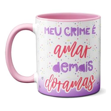 Imagem de Caneca Meu Erro É Amar Demais Doramas Fã Dorameira Fofa (Rosa)