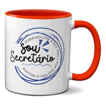 Imagem de Caneca Para O Melhor Secretário Amo o que Faço Criativo (Vermelha)
