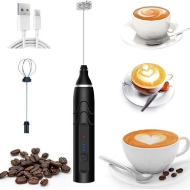 Imagem de Batedor Elétrico de Leite e Ovos Multifuncional/Espumador de Leite/Mixer Portátil/Bebidas Batedor USB Recarregável Café e Cozinha