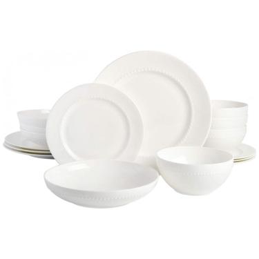 Imagem de Aparelho de Jantar com 16 Peças em Porcelana Bone China, Gibson Elite, Branco