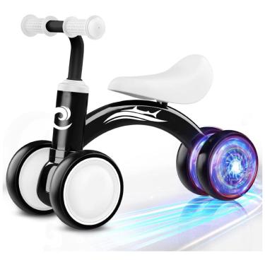 Imagem de Bicicleta sem Pedal com Assento Macio, Rodas Silenciosas e Iluminação para Crianças de...