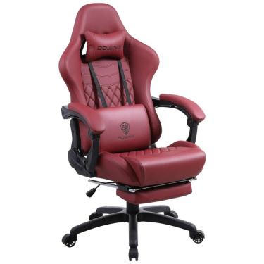 Imagem de Dowinx Cadeira de Escritório Gamer Giratório e Reclinável com Apoio para Lombar, Vermelho