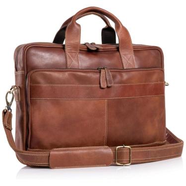 Imagem de Bolsa, Pasta de Couro para Laptop Unissex, KOMALC, Marrom