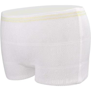 Imagem de Carer Roupa íntima descartável de malha pós-parto, 10 peças, calcinha de maternidade de cintura alta, respirável, leve, 10 peças, P