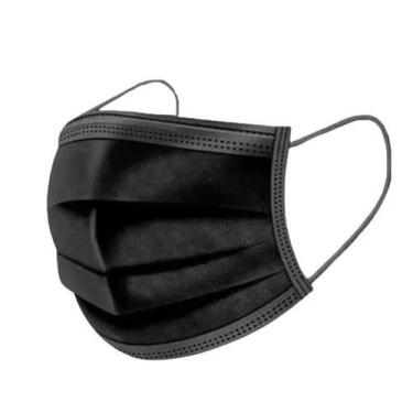 Imagem de Máscara Preta Descartável Tripla Face Com 50 Unidades - Farmatex