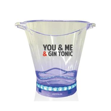 Imagem de Balde De Gelo Com Led Personalizado You&Me And Gin Tonic - Krystalon