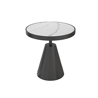 Imagem de Mesa de centro pequena mesa de chá sofá estilo canto mesa redonda de lazer mesa lateral para espaços pequenos mesas centrais (branca)