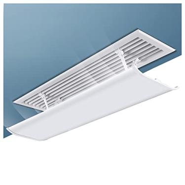 Imagem de Defletor de ar condicionado retangular ajustável, 20 cm de largura, bloqueador de ar frio para casa/escritório, branco, tamanho de 70 cm, evita fluxo de ar direto, melhora o conforto