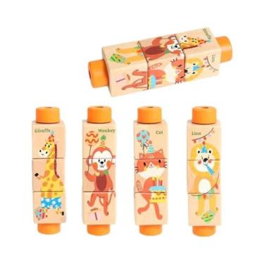 Imagem de Quebra-Cabeça De Madeira Montessori Para Bebês Com Sino Rotativo E Bri