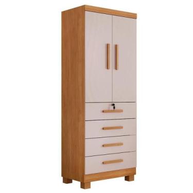 Imagem de Armário Multiuso New Aurora 2 Portas 4 Gavetas Cin/Off - Top Decor