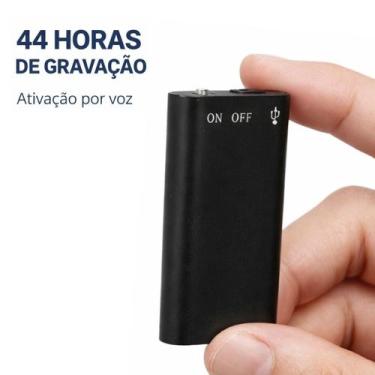 Imagem de Mini Gravador de Voz Digital 8GB Portátil USB Até 44h Gravação ativaçã