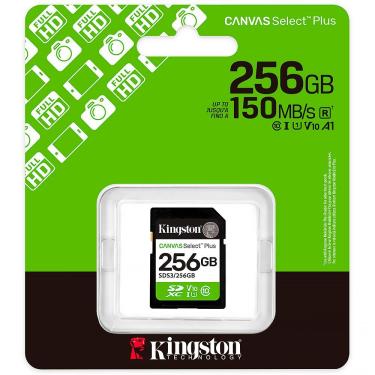 Imagem de Cartão de Memória SD Canvas Select Plus C10 256GB com Alta Velocidade e Durabilidade - Kingston SDS3-256GB