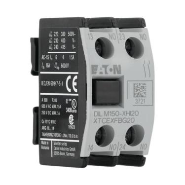 Imagem de Contato Auxiliar Eaton DILM150-XHI20 para DILM40 a DILM170 2NA Montagem Frontal Terminais de Parafuso Bivolt