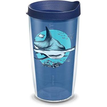 Imagem de Tervis Mote Marine Copo isolado de parede dupla feito nos EUA, 473 g, cabeça de martelo de tubarão