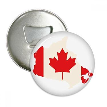 Imagem de Símbolo de folha de bordo vermelha bandeira do país do Canadá abridor de garrafas ímã de geladeira emblema multifuncional