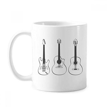 Imagem de Combinação de instrumentos musicais de guitarra caneca de guitarra cerâmica xícara de porcelana de café louça