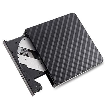 Imagem de Drive óptico,Unidade Óptica Externa USB3.0 Gravr de DVD Gravr de CD Player Suporte Gravação de uma tecla Ampla Aplicação Preto