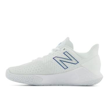 Imagem de New Balance Tênis feminino Fresh Foam Lav V2 Hard Court, Branco/laser azul, 5.5 Wide