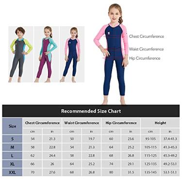 Imagem de Fato de banho infantil corpo inteiro meninas meninos manga longa com proteção UV maiô com zíper frontal roupas de secagem rápida