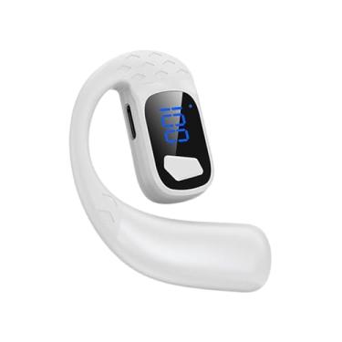 Imagem de QccHieUs Fone de ouvido sobre a orelha Fone de ouvido para corrida Treino Presente Música para dirigir Rotação de 180° para uso à esquerda ou à direita Redução, Branco Digital