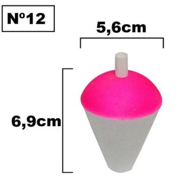 Imagem de Kit 5 Boia de Isopor Pesca Amadora Grande ou Média Nº9 Até Nº14 Fluore