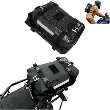 Imagem de Odinsberg Bolsa traseira de motocicleta impermeável de 15 L, à prova d'água, mochila para motocicleta, bolsa seca, bolsa de bar para motocicleta, bolsa traseira para assento traseiro, bolsa de selim