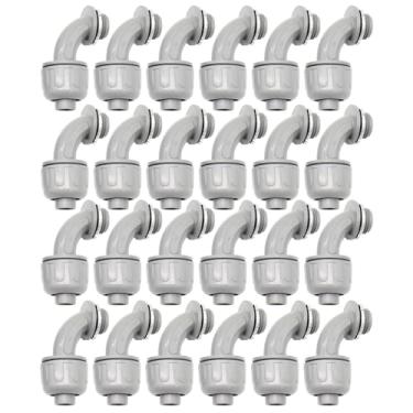 Imagem de MAKERELE Pacote com 24 conectores de cotovelo de 1/2 polegada 90° PVC - Conexões de conduíte flexíveis, resistentes às intempéries, garantia de 90 dias para vários projetos elétricos