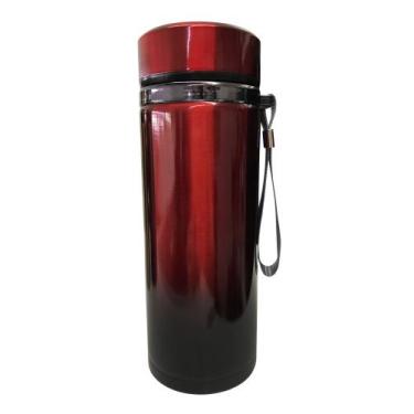 Imagem de Garrafa Térmica Aço Inox Com Filtro De Chá 800ml Quente Frio Café Água